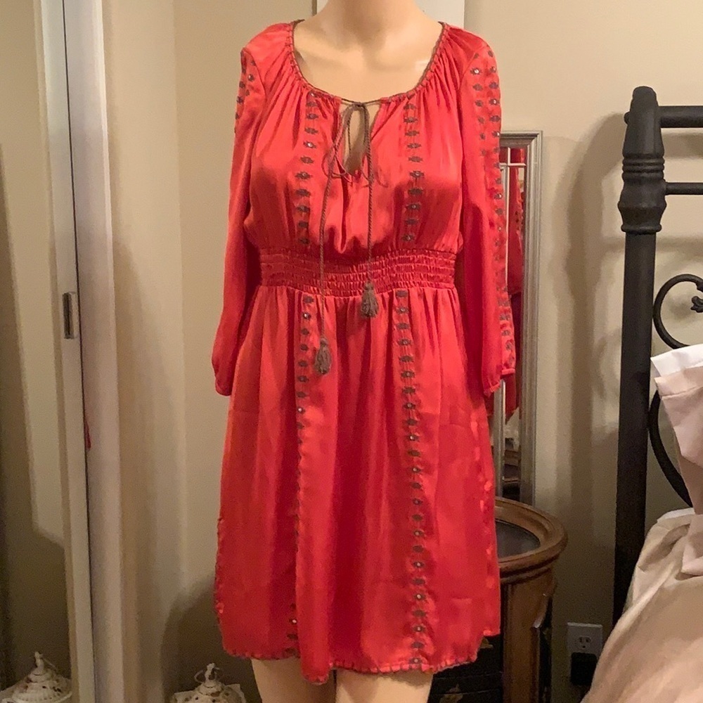 TWENTYONE Orange satin dress